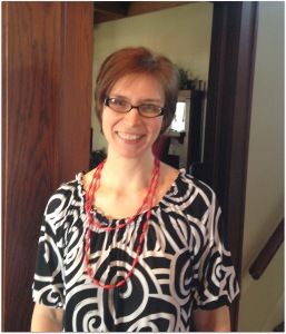 My shiney, lovely friend Renee wore the "love" necklace today to work!  